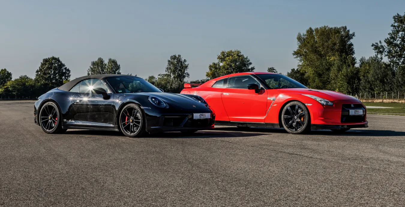 porsche and gtr